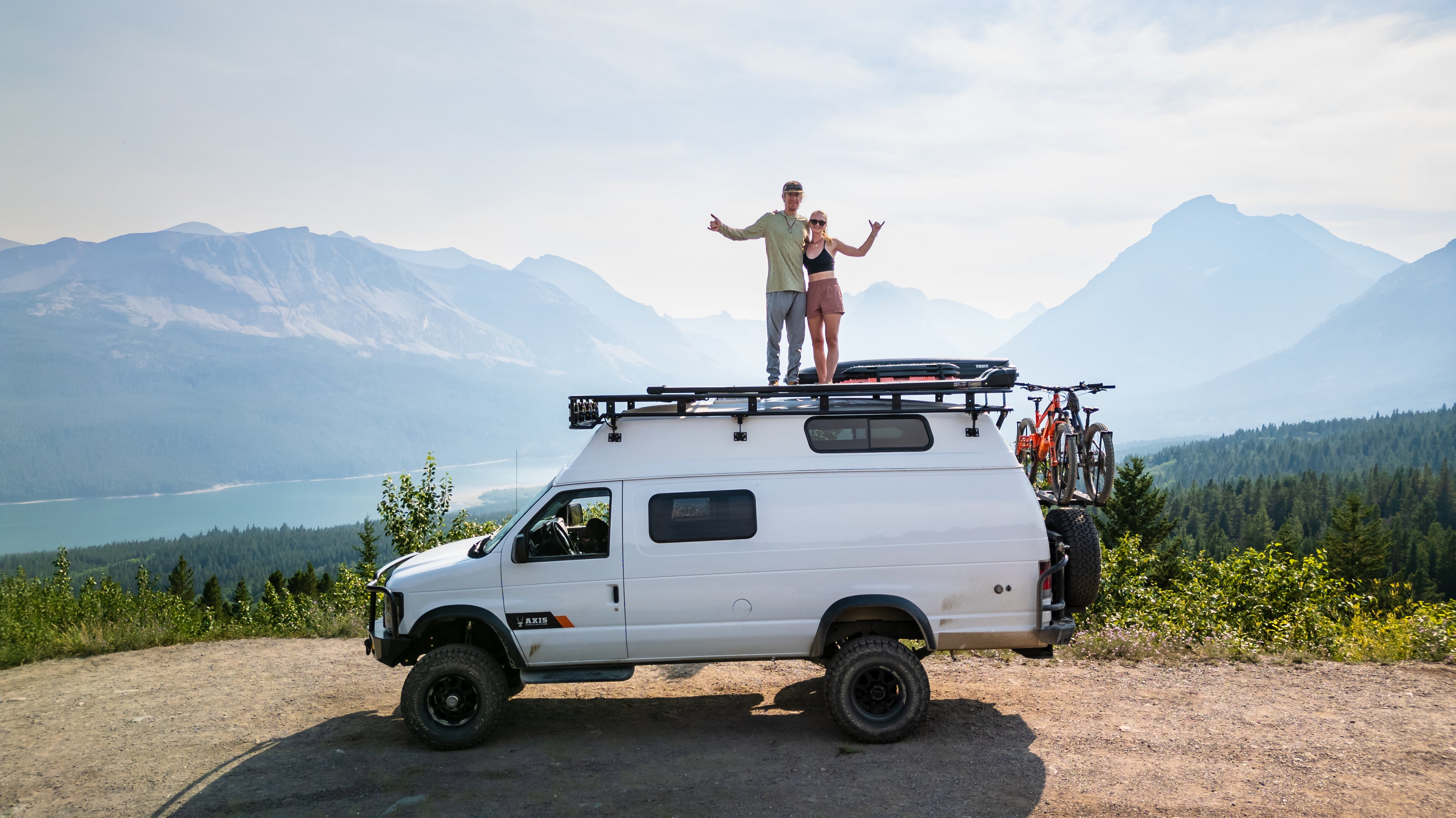 Image of the Will Phelps Media Team on top of our Van, Bertha